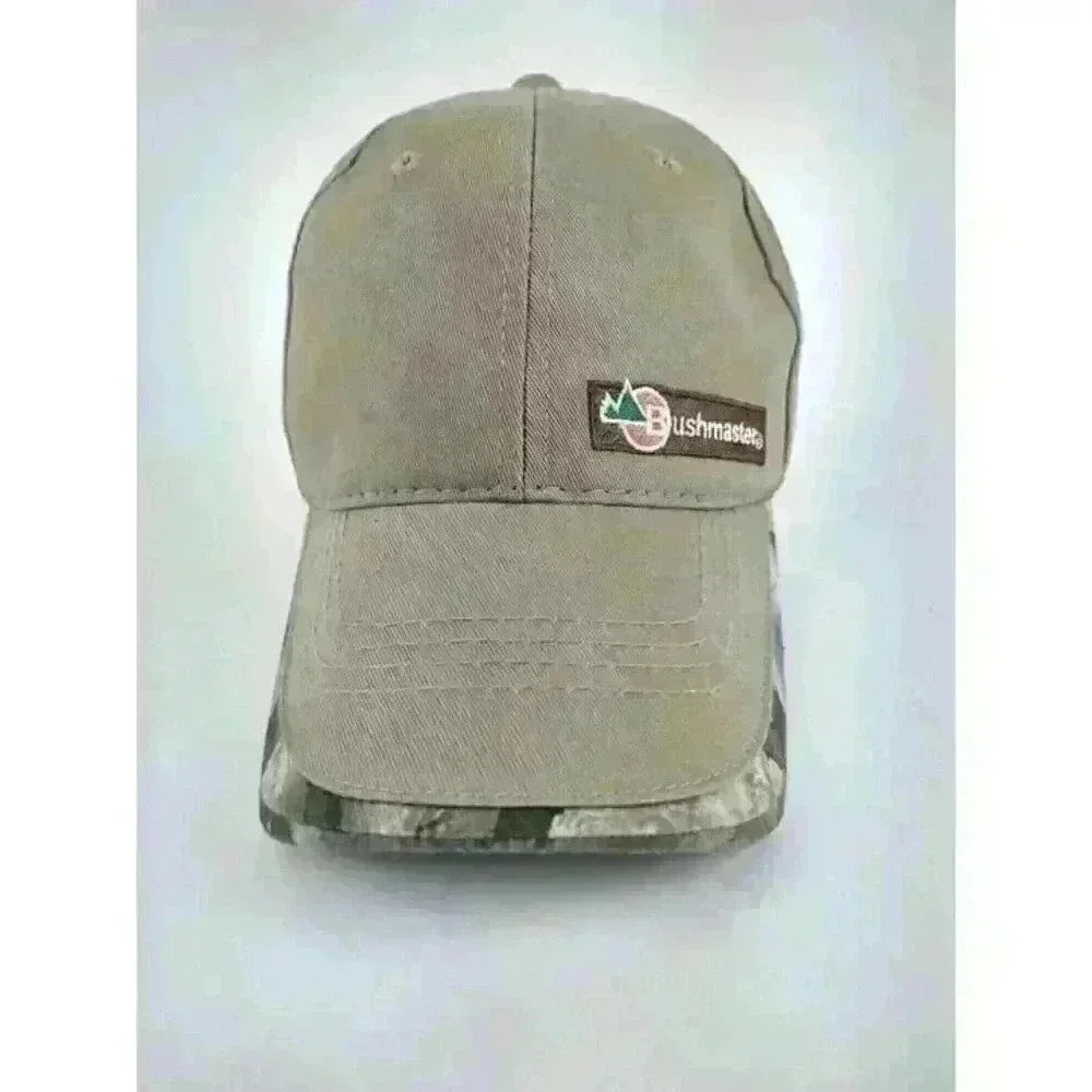 Bushmaster Mossy Oak Cap Strapback Hat‎ Tan Woodland Camo Logo